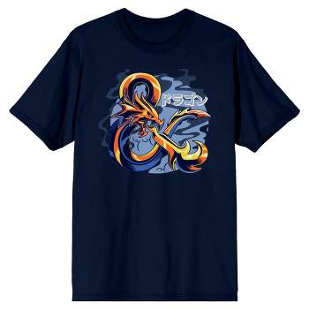 Dungeons & Dragons Gold Dragon Logo Men's Navy T-shirt