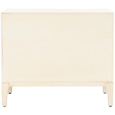 Antique White Mid-Century 2 Door Chest with Shelf