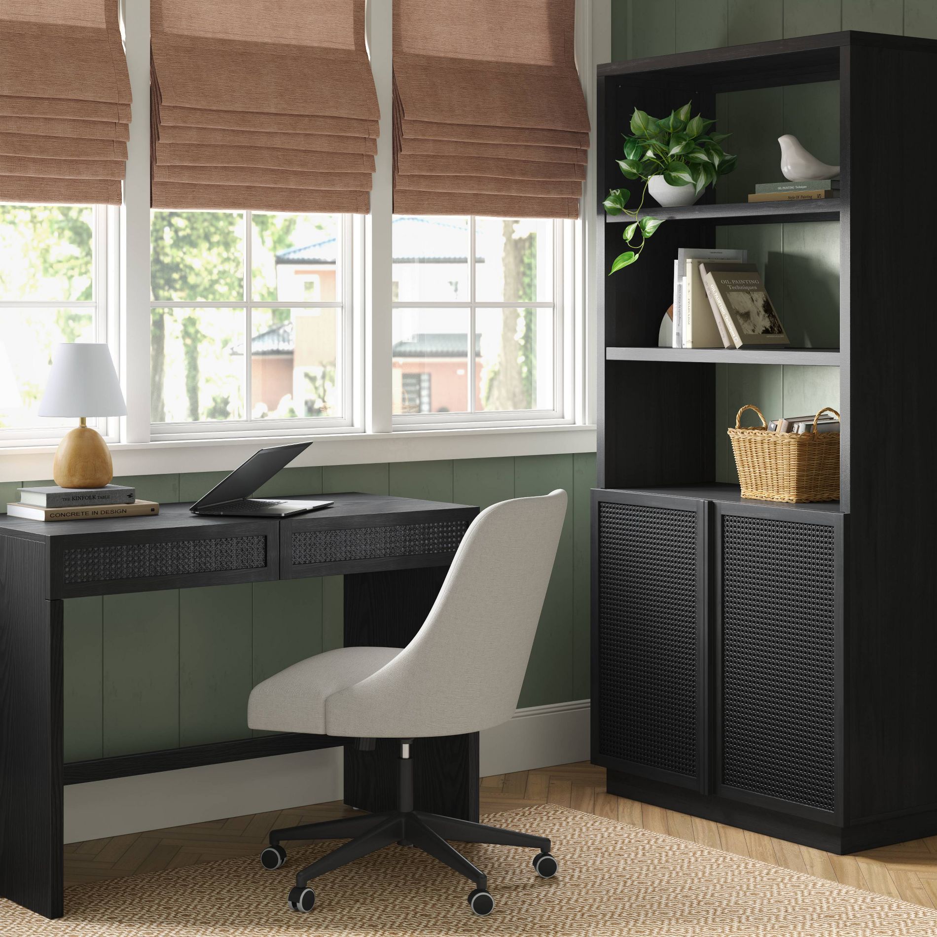 Woven Bookshelf with Two Doors and Cable Management - Threshold™