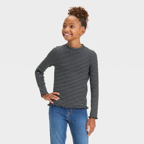 Girls' Long Sleeve Rib T-Shirt - Cat & Jack™ - image 1 of 3