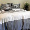 Egyptian Linens Embroidered Floral 100% Cotton Duvet Cover Set (5 Piece) Myra - Gray - 4 of 4