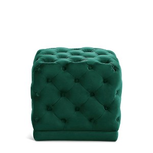 Meridian Furniture,Stella Velvet Ottoman/Stool - 1 of 4