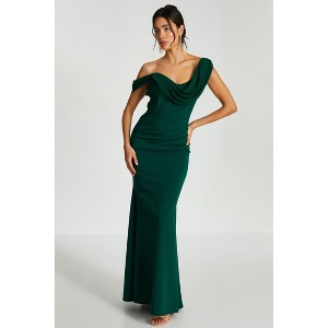 QUIZ Women's Scuba Crepe Asymmetric Cowl Neck Maxi Dress - 1 of 4