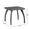 19'' Small Square Wicker Patio Side Table with Curved Legs,Outdoor Accent Table for Balcony or Porch-Cuddlewood - 4 of 4