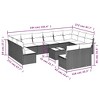 vidaXL 13 Piece Patio Sofa Set with Cushions Gray Poly Rattan - With Table - 3 of 4