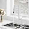 CASAINC Deck Mounted 1-Hole Single Handle Pull-out Kitchen Faucet, Matte White - 3 of 4