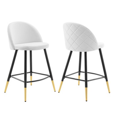 Modway Cordial Performance Velvet Counter Stools - Set of 2 - Performance Velvet Upholstery , Seat board 25mmT plywood board, foam density 20kg/m3, Y