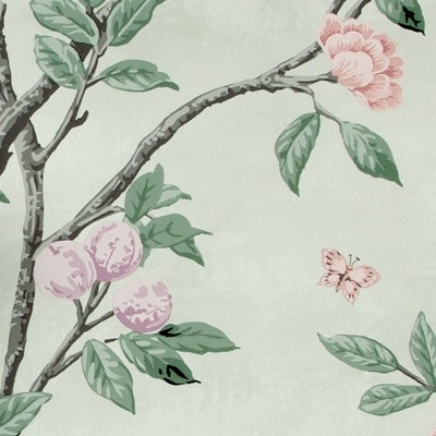 Eau de Nil Floral Bird Botanical Removable Wallpaper