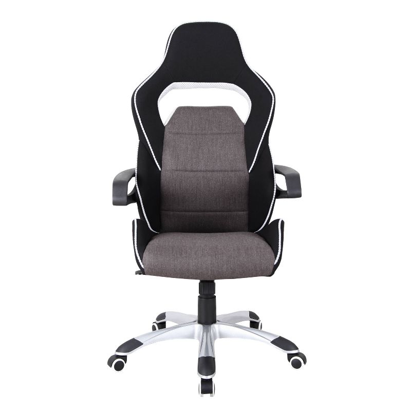 Ergonomic Upholstered Racing Style Home &#38; Office Chair Gray/Black - Techni Mobili, 4 of 9