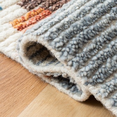 Hand-Knotted Red Geometric Wool 6' x 9' Area Rug