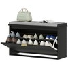 HOMCOM Shoe Bench with Padded Seat Cushion and Flip-Drawer, Entryway Bench - 4 of 4