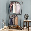 Honey-Can-Do Rustic Z-Frame Garment Rack Brown: Steel Frame Clothing & Closet Rack, 30 lb Capacity, Anti-Tip Hardware - 3 of 4