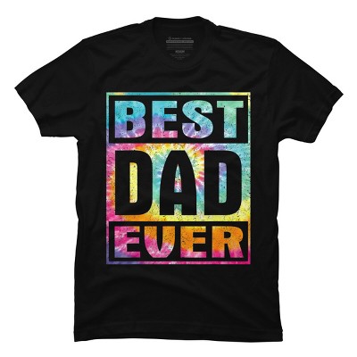Men's Design By Humans Vintage Tie Dye Best Dad Ever By T-Shirt