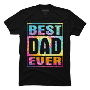 Men's Design By Humans Vintage Tie Dye Best Dad Ever By T-Shirt - 1 of 2