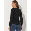 Allegra K Women's 1950s Vintage Ruffle Neck Long Sleeve Dots Chiffon Blouse - 3 of 4