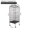 Steel Bird Cage with Rolling Stand, Plastic Feeder, PP Slide-Out Tray Large Flight Cage for Parrots, Parakeets, Pigeons and Lovebirds Big Bird Cage - 4 of 4