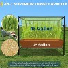 Heavy-Duty 2-in-1 Livestock Feeder with Hay Rack & Feed Pan, 45-Gallon Steel Hay Feeder for Horses, Goats, Sheep, Cattle, Black - 4 of 4
