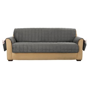 Furniture Friend Velvet Non-Skid Sofa Furniture Protector Carbon Gray - Sure Fit, Black