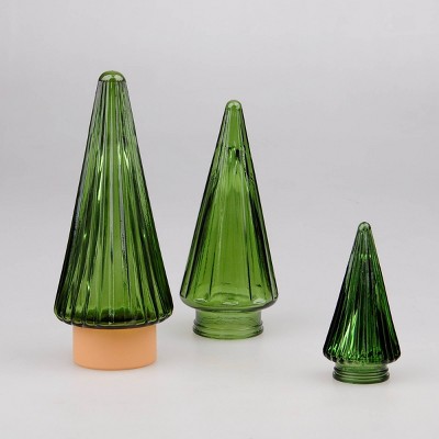 3ct Glass Trees Transparent Green - Bullseye's Playground™