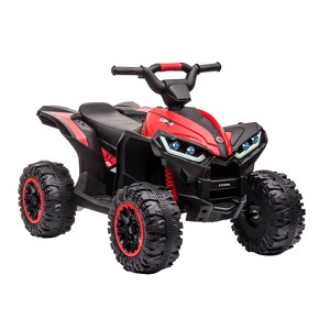 12V Ride On Toy ATV, Battery Powered 4 Wheeler Quad Car, Electric ATV with Remote Control, Music, Horn, Monitor Display, LED Lights for Toddlers 3-10 - 1 of 4