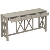 Luxystar 60'' Console Table with 4 Spacious Drawers, Open Bottom Storage for Living Room and Hallway, Grey - 2 of 4