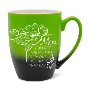 Elanze Designs Mom You Are The Mother Everyone Wishes They Had Two Toned Ombre Matte Green and Black 12 ounce Ceramic Stoneware Coffee Cup Mug - 1 of 4