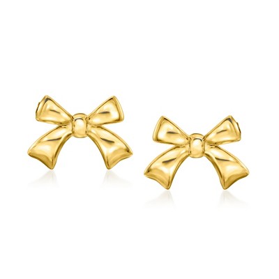 RS Pure by Ross-Simons 14kt Yellow Gold Bow Earrings