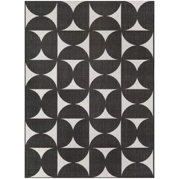 Camille Modern Geometric Rectangular Indoor/Outdoor Rug Black - Balta Rugs