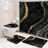 LunaLulinlk 4 Pcs Bathroom Shower Curtain Set,Black Marble Shower Curtain - 3 of 4
