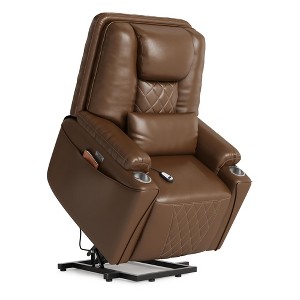 Electric Power Lift Recliner Chair Sofa, Power Lift Chair for Elderly, 3 Adjustable Positions, Side Storage Pockets and Cup Holders - 1 of 4