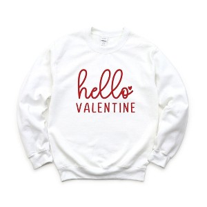 Simply Sage Market Women's Graphic Sweatshirt Hello Valentine Cursive - 1 of 3