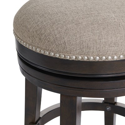 Elegant Dark Brown Swivel Counter Stool, Set of 2