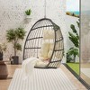 CAVINAS Egg Rattan Outdoor Swing Chair,Wooden Porch Swing for Farmhouse, Courtyard,Balcony,100% Hand Woven - 2 of 4