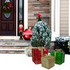 Northlight Lighted Gift Box Outdoor Christmas Decoration - 12" - Clear Lights - Set of 3 - 2 of 4