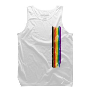 Adult Design By Humans Pride Rainbow Vertical Stripe By alphalezbean Tank Top - 1 of 2