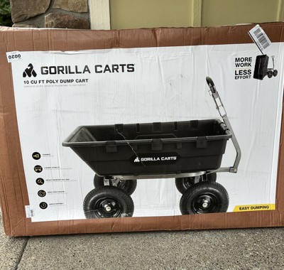 Gorilla Carts Heavy Duty Poly Yard Dump Cart Garden Wagon, Utility Wagon  With Easy To Assemble Steel Frame, 1500 Pound Capacity, And 15 Inch Tires :  Target