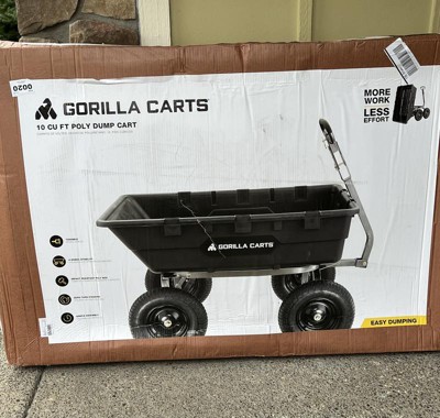 GORILLA CARTS 1,500 lb. Super Heavy Duty Poly Dump Cart GOR10-16