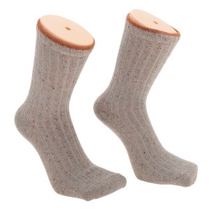 Unique Bargains Women's Retro Solid Winter Warm Socks Assorted Color 5 Pair - 1 of 4