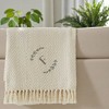 Personalization Mall Floral Wreath Embroidered Initial Afghan Throw Blanket - 2 of 4