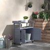 Outsunny Outdoor Potting Bench, Wooden Potting Table with Storage Cabinet, Aluminum Tabletop, Rubber Wheels for Backyard, Patio, Balcony - 3 of 4