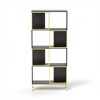 4 Tier Bookshelf, Modern Bookcase for CDs Books Movies, Asymmetrical Book Storage Organizer Space-Saving - 3 of 4