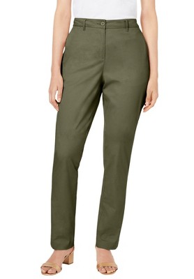 Jessica London Women's Plus Size Stretch Cotton Chino Straight Leg Pant