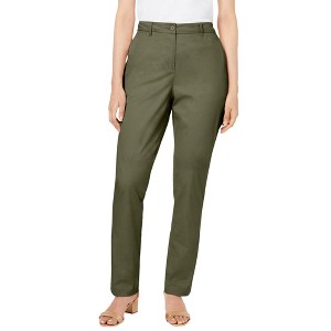 Jessica London Women's Plus Size Stretch Cotton Chino Straight Leg Pant - 1 of 4