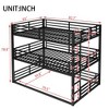 Kumasinova Metal Triple Bunk Bed, Heavy-Duty Steel Bed Frame with Full-Length Guardrails, Noise-Reducing Design for Shared Kids' Rooms/Guest Spaces - 2 of 4