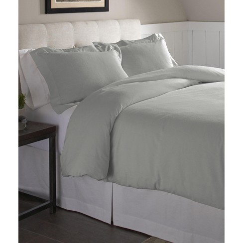 Pointehaven 175 GSM 100% Cotton Superior Weight Flannel Solid or Print Oversized Duvet Set - image 1 of 3