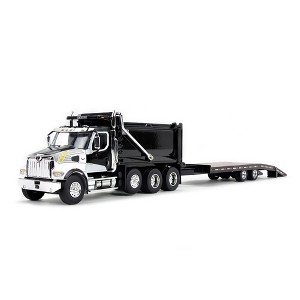 First Gear DCP 1/64 Black Western Star 49X with Ox Bodies Dump & Beaver Tail Trailer 60-1885 - 1 of 4