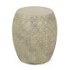 Okak Minimalist LightWeight Concrete Outdoor Side Table Indoor End Tables, Decorative Garden Accent Table Stools for Yard Balcony Patio, Yellow - 4 of 4