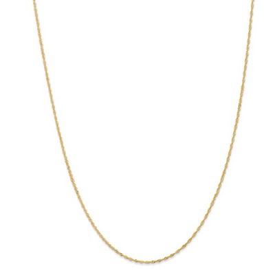Black Bow Jewelry 1mm 14k Yellow Gold Diamond Cut Singapore Chain Necklace
