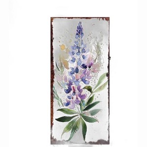 HomeRoots 10" Blue Green And White Solid Wood Floral Bouquet Garden Stake - 1 of 4