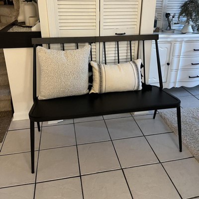 Windsor metal stack patio loveseat sales bench black